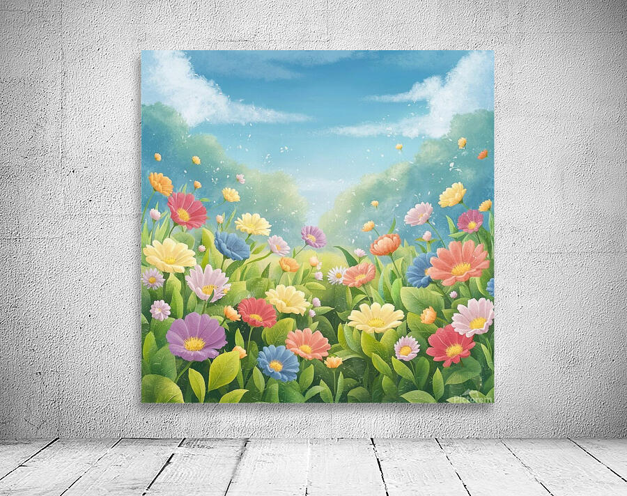 a serene and peaceful scene of a lush garden fill Wall Preview