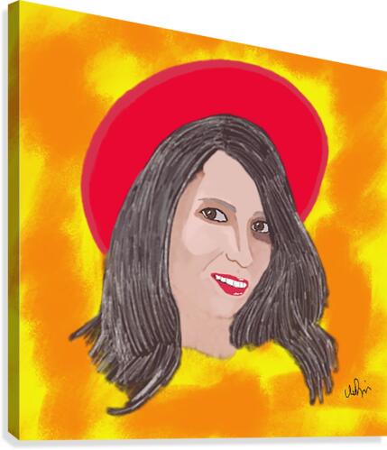 Lady in Red Hat Canvas Print