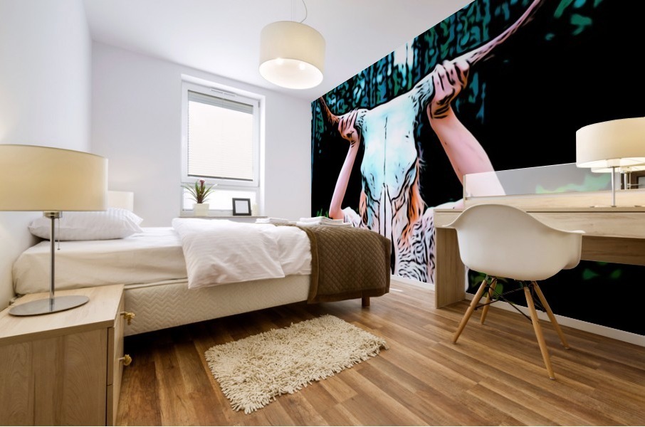 Cow Skull Mural print
