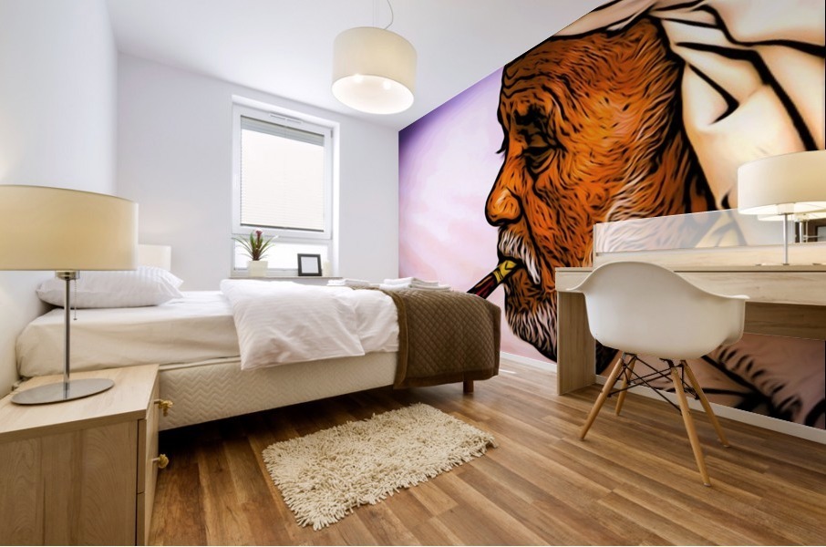 Smoking Elder Mural print
