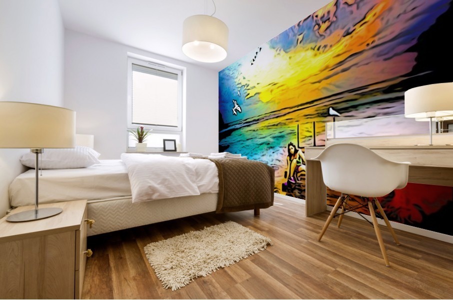 Mermaid under Dock Mural print