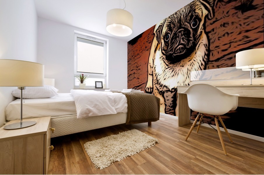 Pug Puppy Mural print