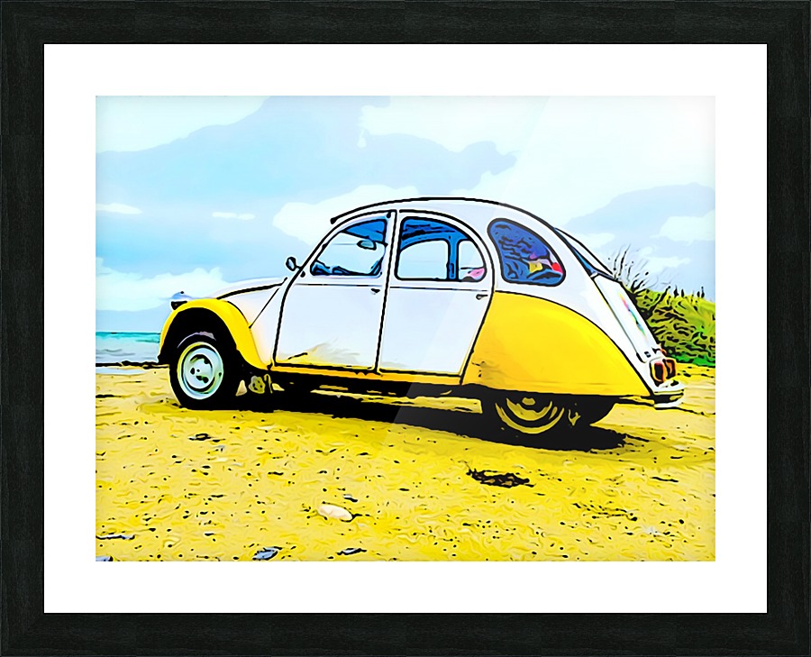 Beach Car Picture Frame print
