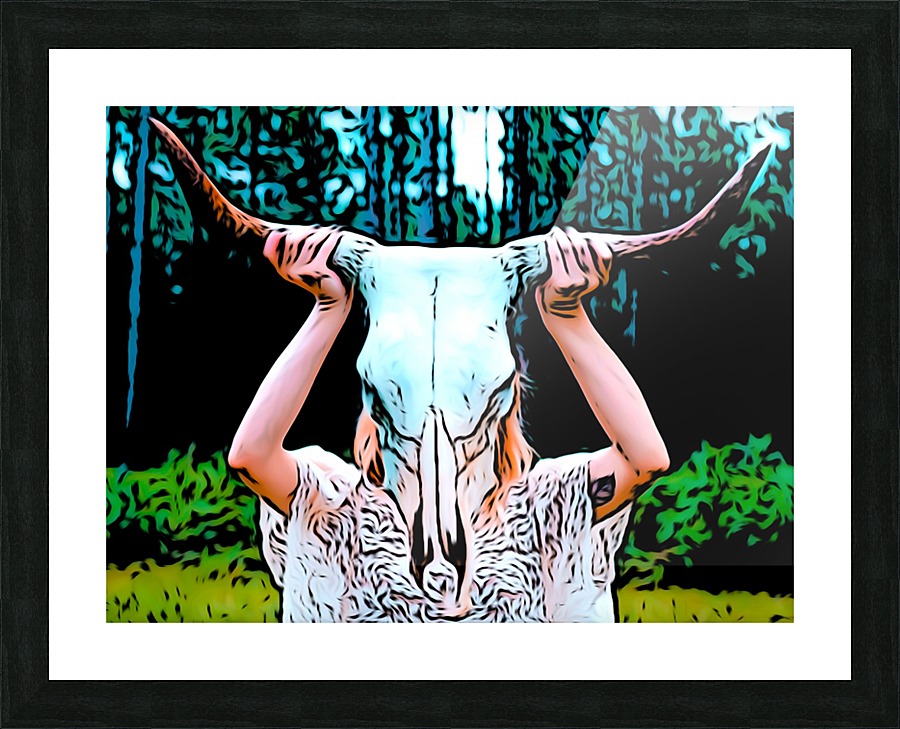 Cow Skull Picture Frame print