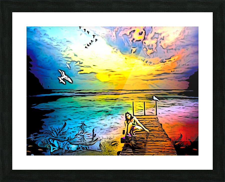 Mermaid under Dock Picture Frame print