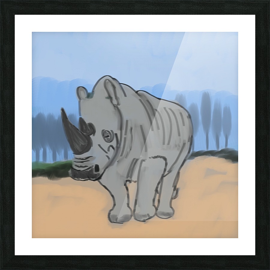 Rhino Picture Frame print