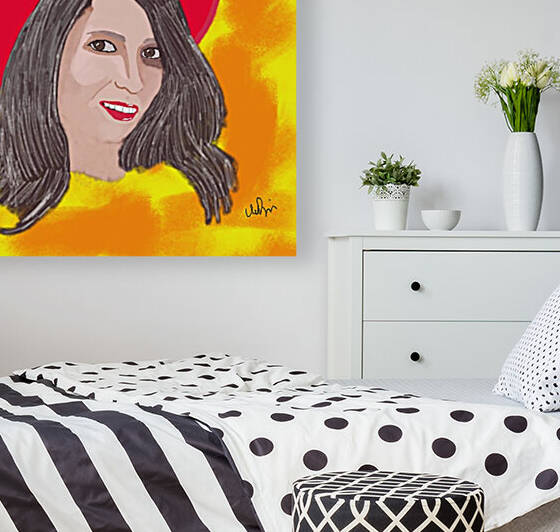 Lady in Red Hat Reproduction