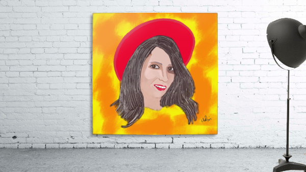 Lady in Red Hat Wall Preview