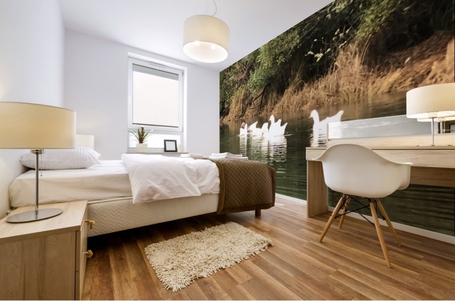 River Geese Mural print