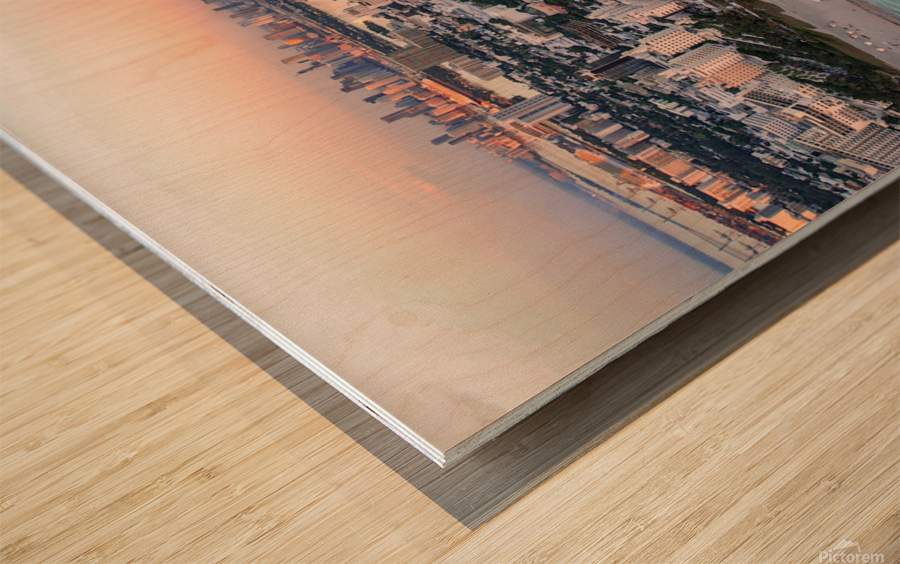South Beach Sunset Wood print