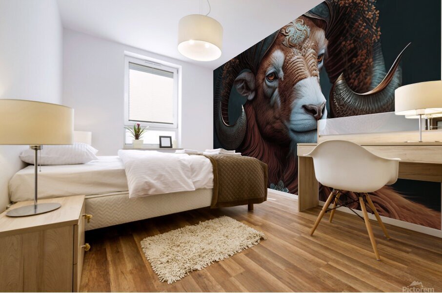 Aries the Ram Mural print