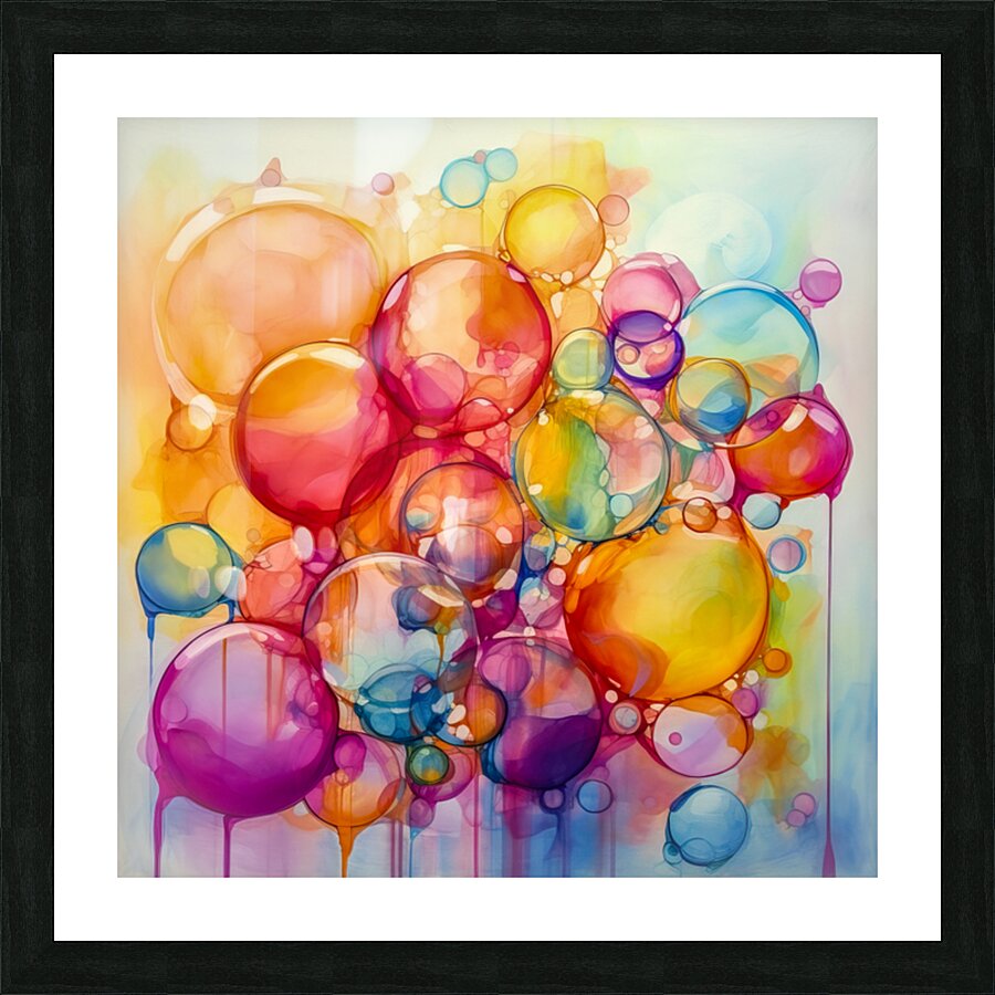 Rainbow Bubbles Picture Frame Printing
