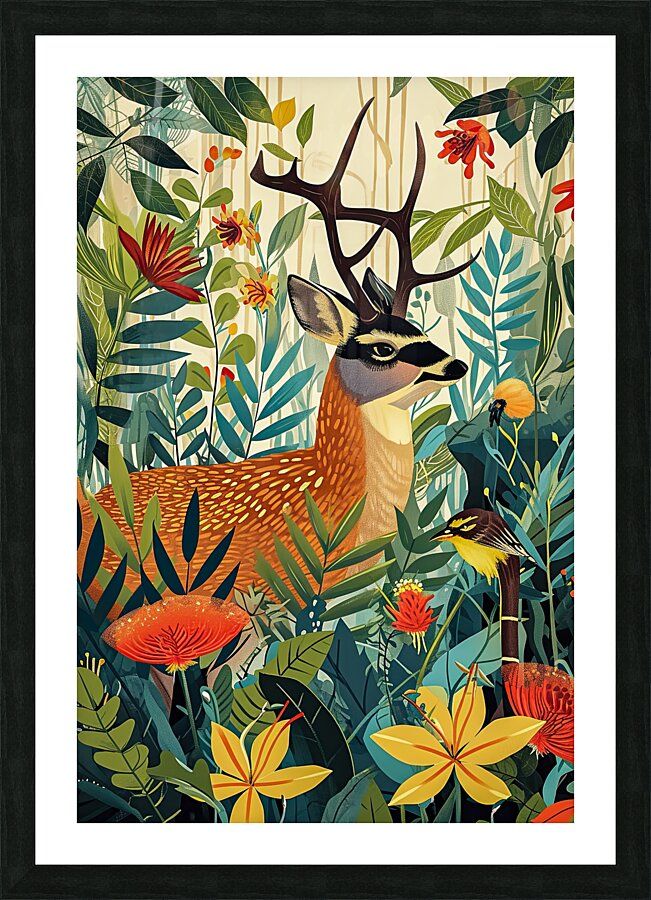 Forest Deer Picture Frame print