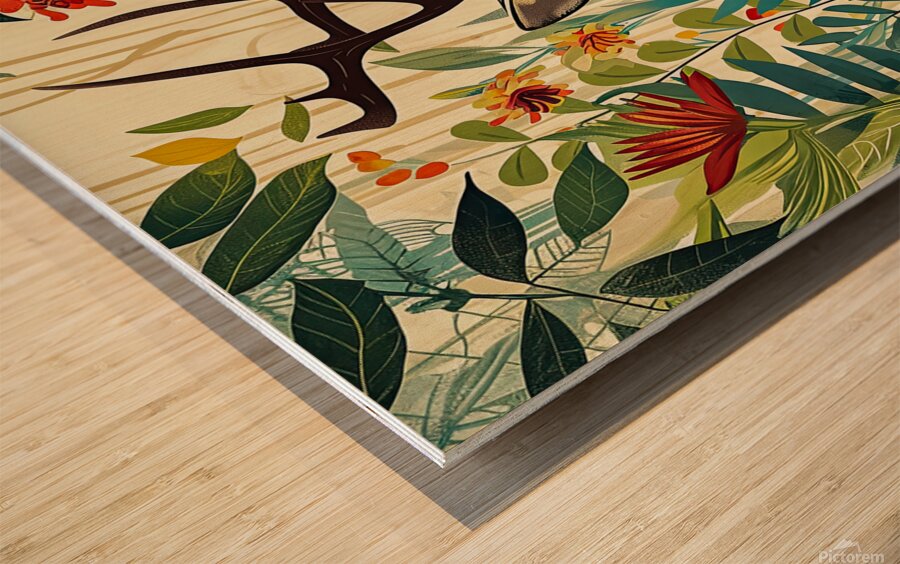 Forest Deer Wood print