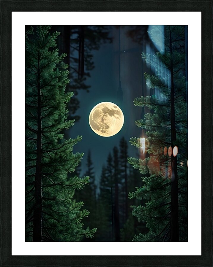 Moonlit Forest Glow Picture Frame print