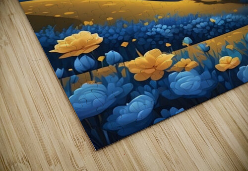 Moonlit Cottage Pixels and Petals puzzle