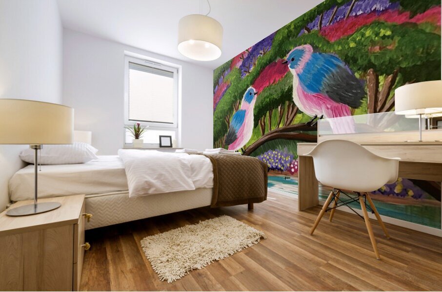 Edwin Rivera   2 Magic Birds Mural print