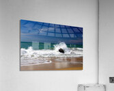 Water Dancing with a Boulder Acrylic Print
