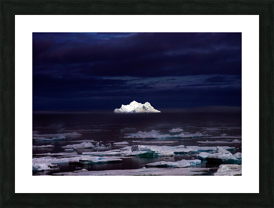 Iceberg in the Midnight Summer Picture Frame print