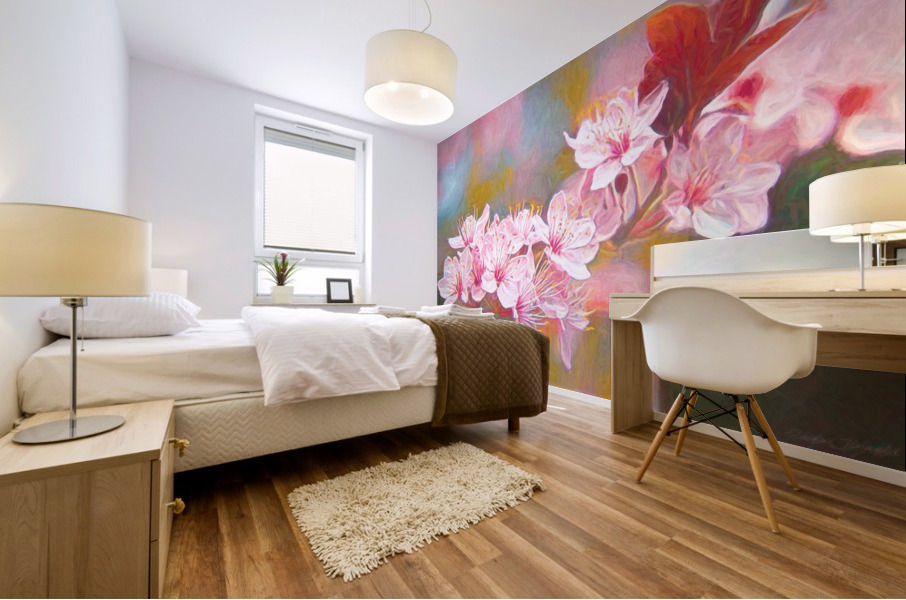 Flowering plum Mural print