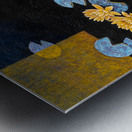 Blue Lilypads Yellow flowers  Metal print