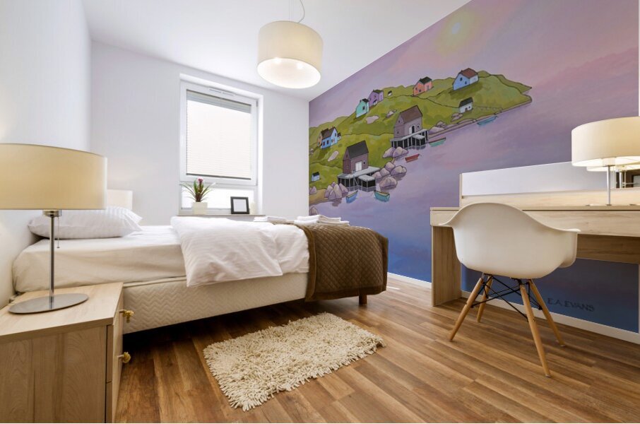 Maritime Village at Dusk  Mural print