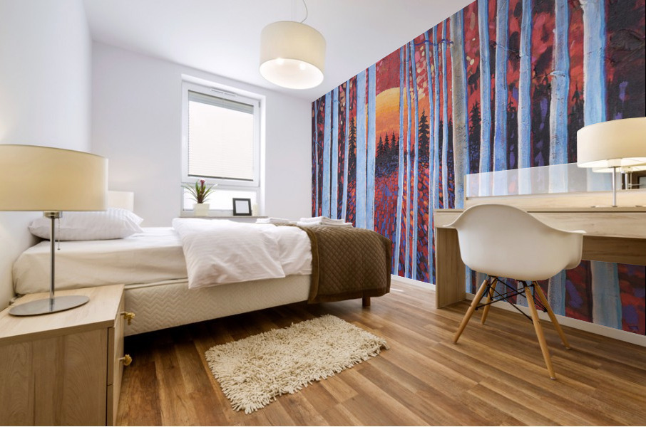  Blue Aspens at Dusk Mural print