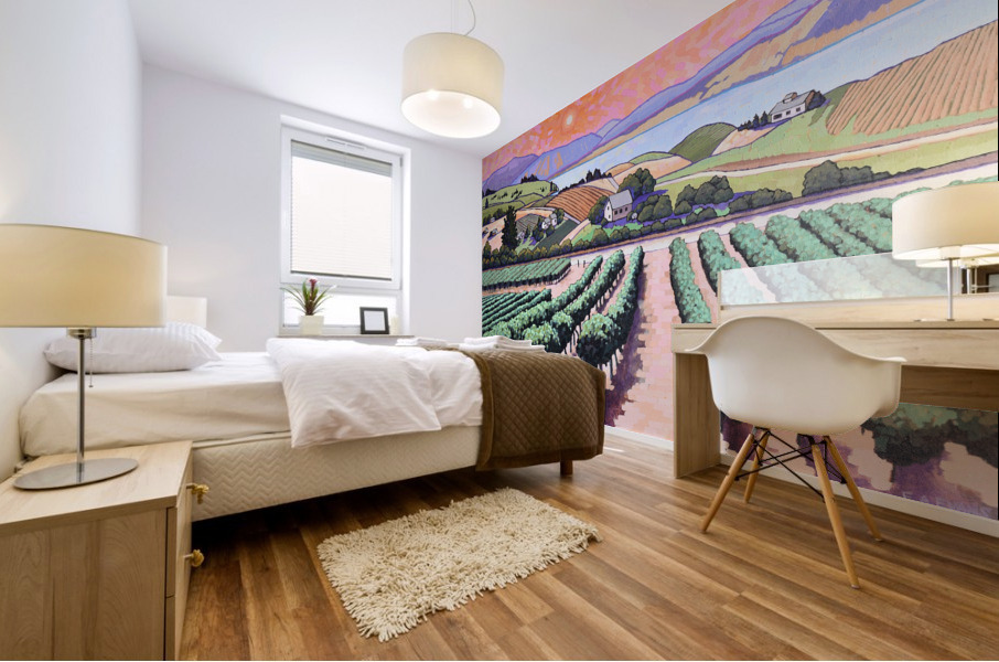 Sun Kissed Okanagan Vineyard Mural print