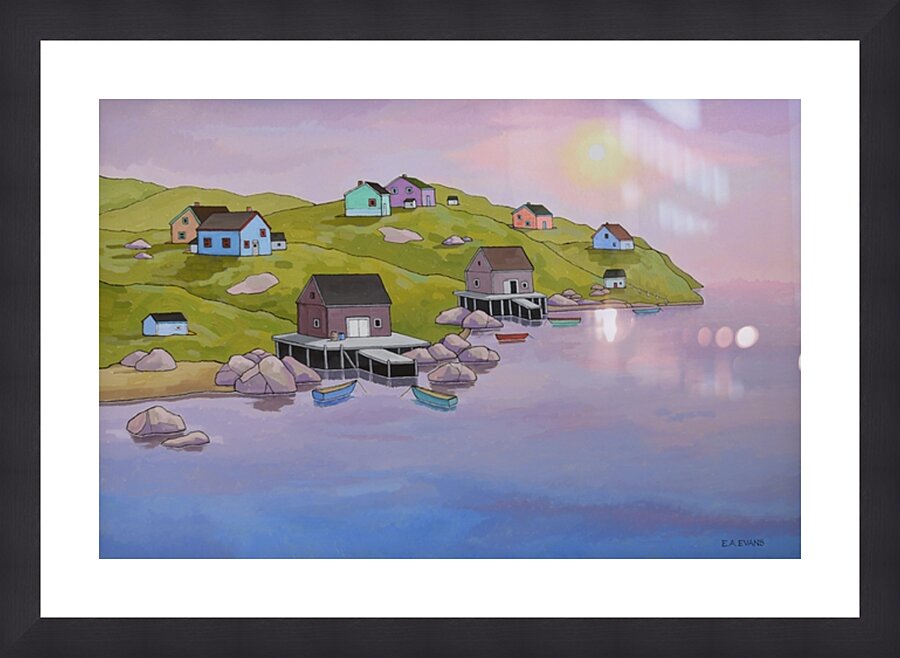 Maritime Village at Dusk  Picture Frame Printing