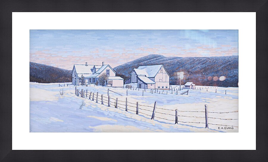 Farm House Winter Sleep  Picture Frame Printing