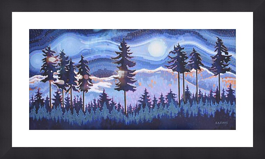 Moonlit Pines Picture Frame Printing