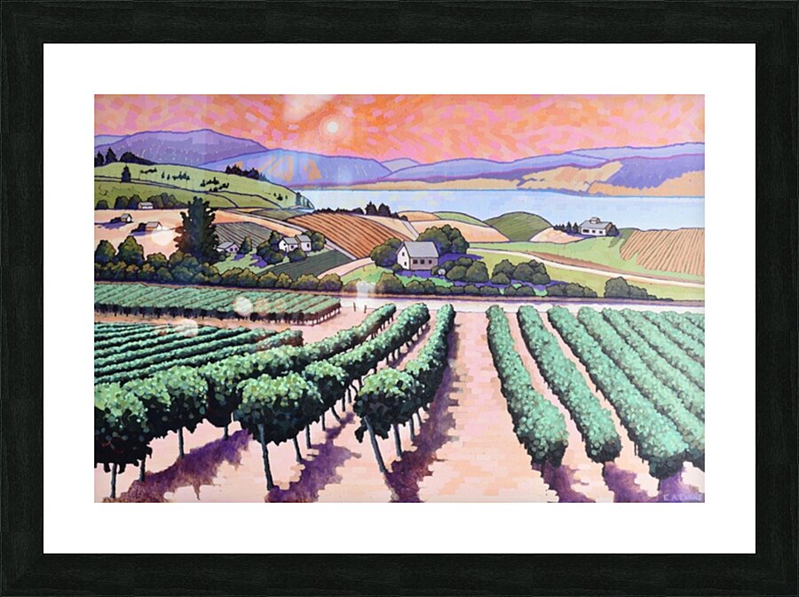 Sun Kissed Okanagan Vineyard Picture Frame Printing