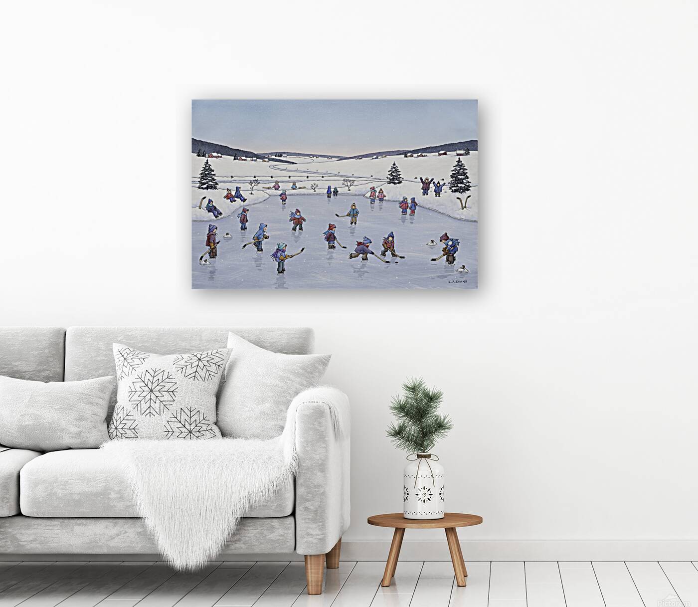 Pond Skating and Hockey Players  Reproduction