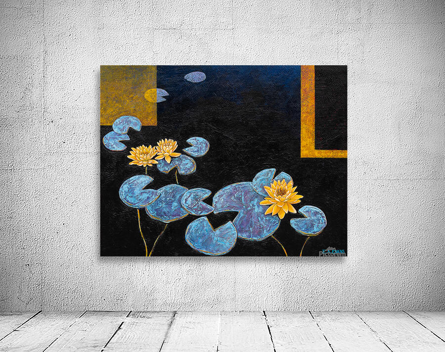Blue Lilypads Yellow flowers  Wall Preview