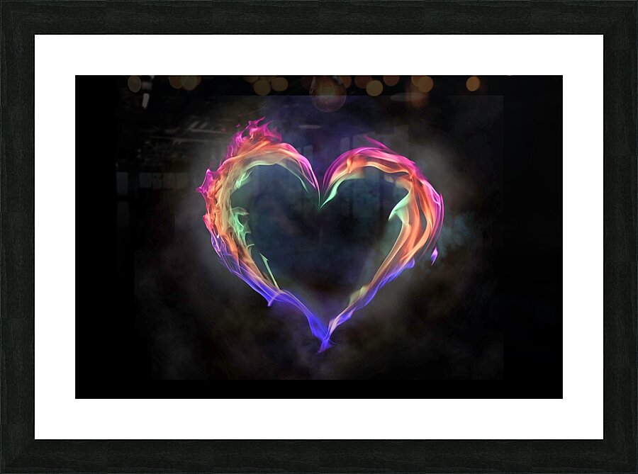 flame artistic heart love Picture Frame print