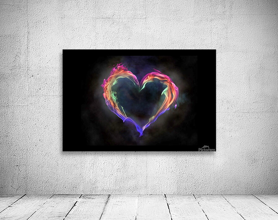 flame artistic heart love Wall Preview