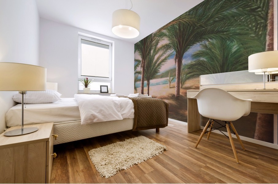 Shady beach Mural print