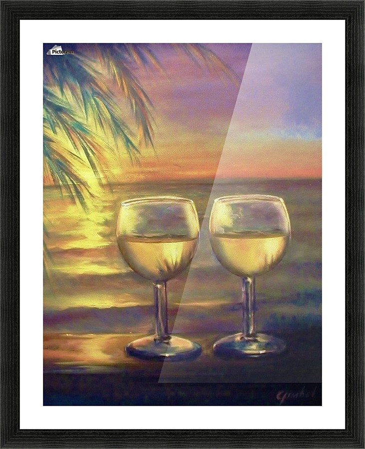 2  White Wines Picture Frame print
