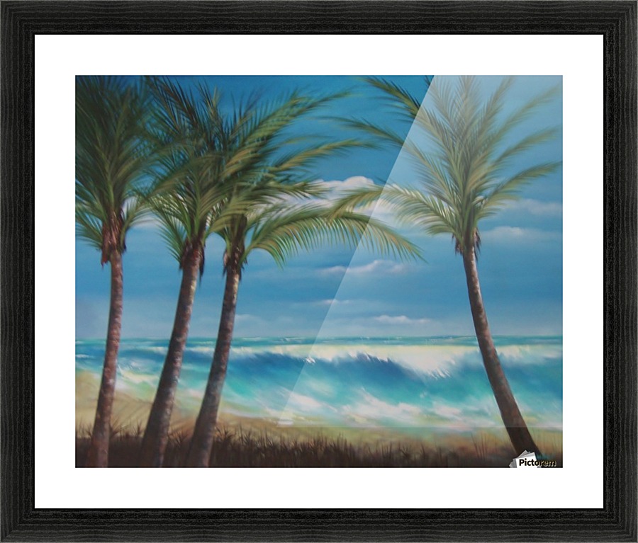windy beach Picture Frame print