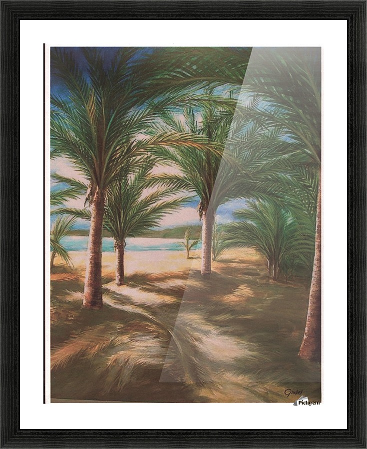 Shady beach Picture Frame print