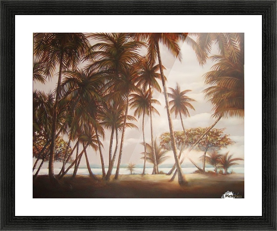 morning beach Picture Frame print