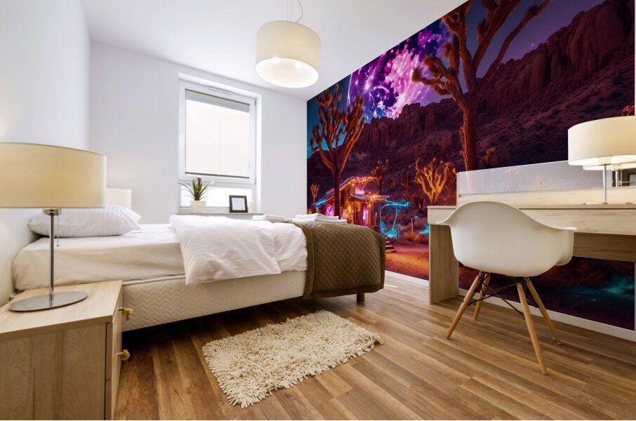 Neon Oasis Mural print