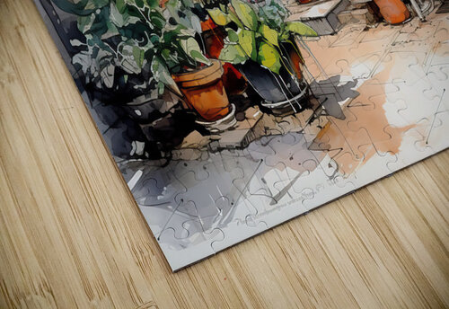 Courtyard Flowers Patrick Madison Digital Art puzzle