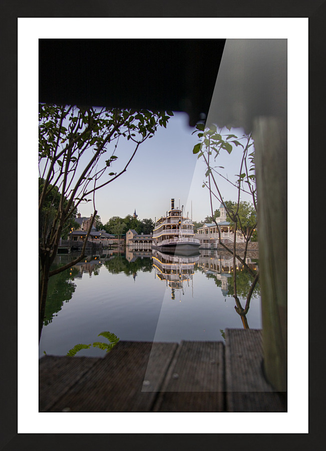 Steam Boat reflection  Picture Frame print
