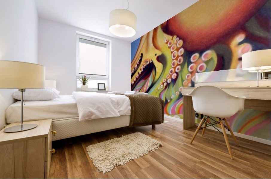 Psychedelic octopus Mural print