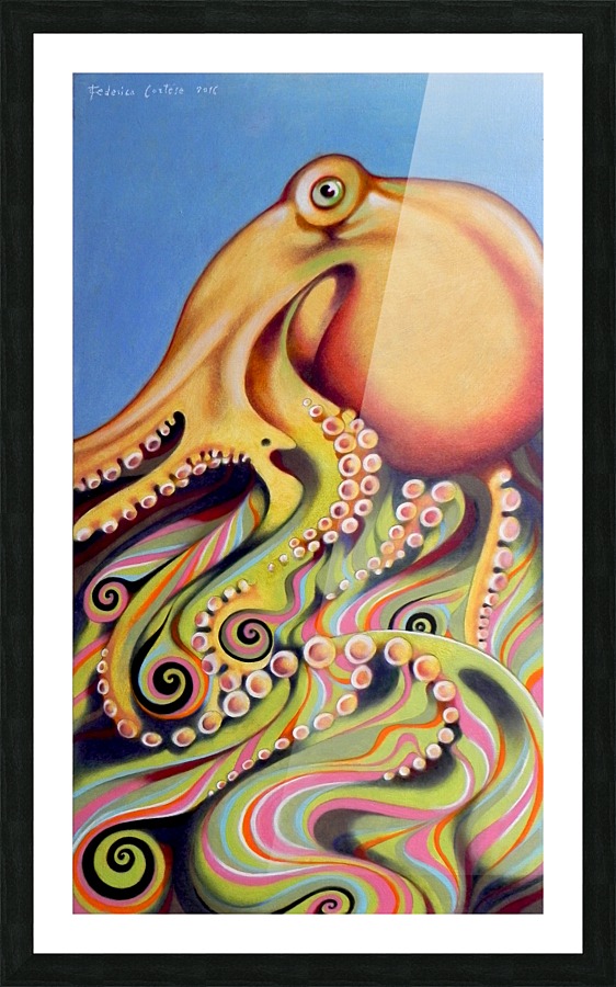 Psychedelic octopus Picture Frame print