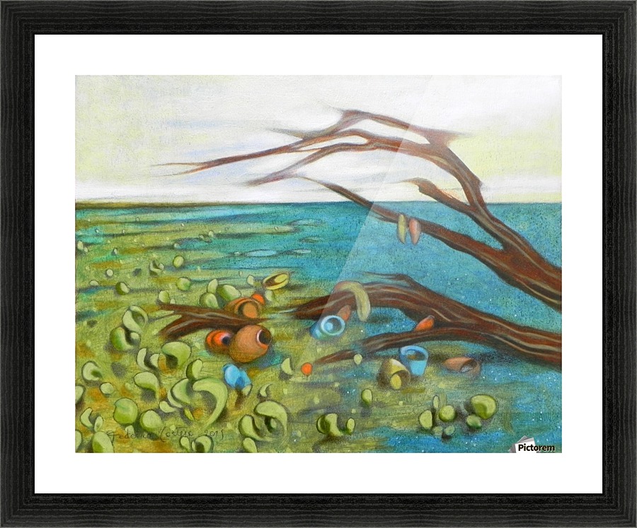 landscape with garbage Picture Frame print