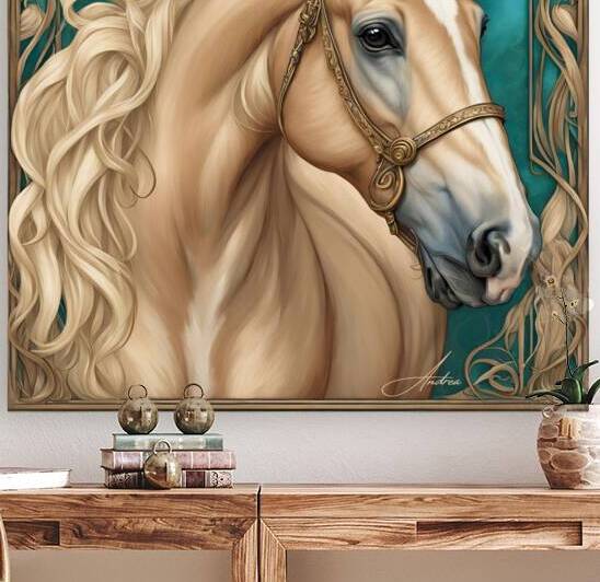 Blond Palomino w Curly Flaxen Mane by Andrea Record
