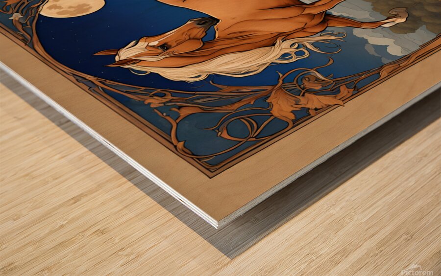 Starry Palomino Night Wood print