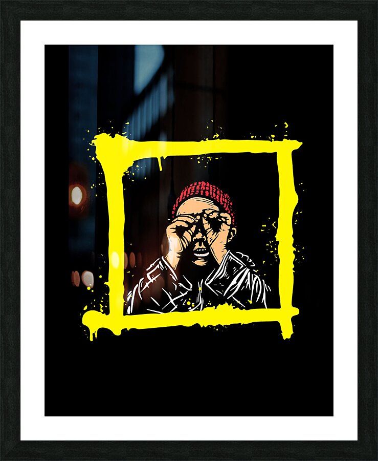 Yellow Brown Red Colorful Graffiti Illustration T Picture Frame print